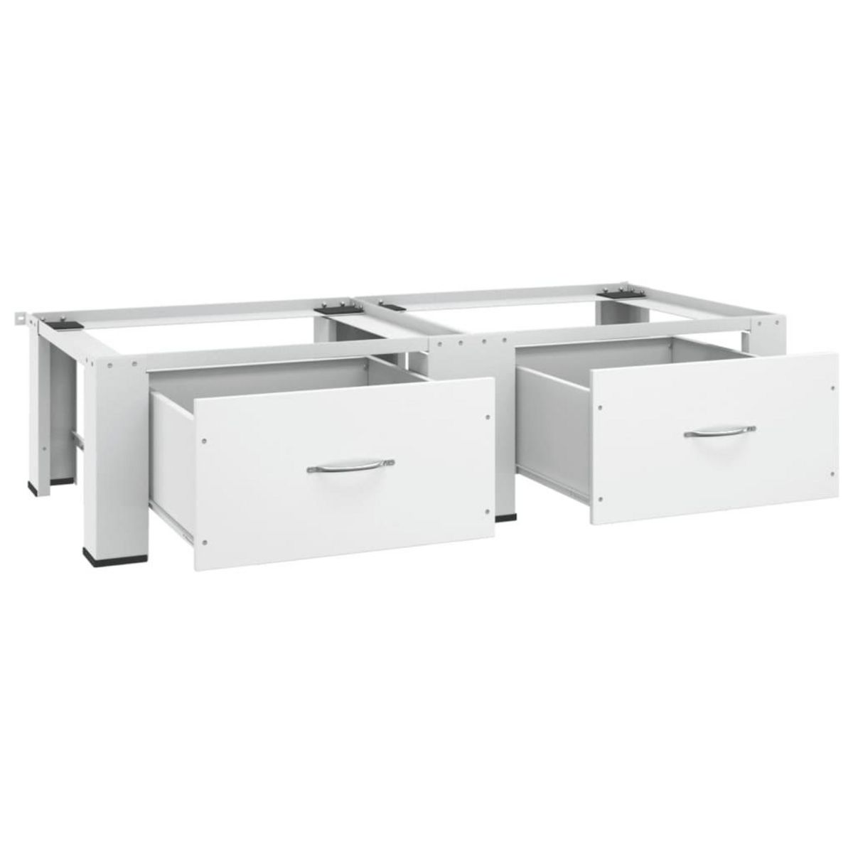 VIDAXL Socle double pour lave-linge et seche-linge avec tiroirs Blanc