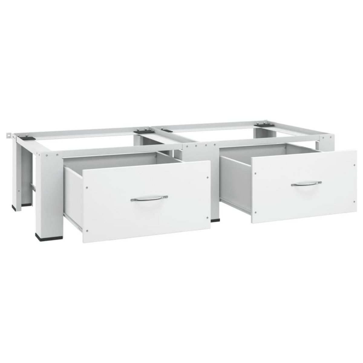 VIDAXL Socle double pour lave-linge et seche-linge avec tiroirs Blanc