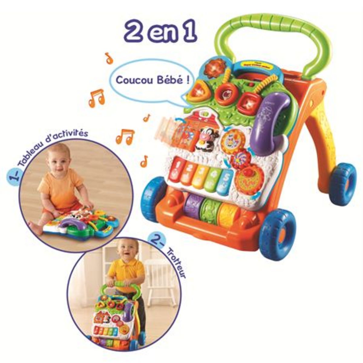VTECH Super trotteur parlant 2 en 1 orange
