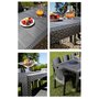 Voir la diapositive 2 : MARKET24 Table a manger de jardin QUEEN effet rotin - Anthracite - 220 x 90 x 72 cm