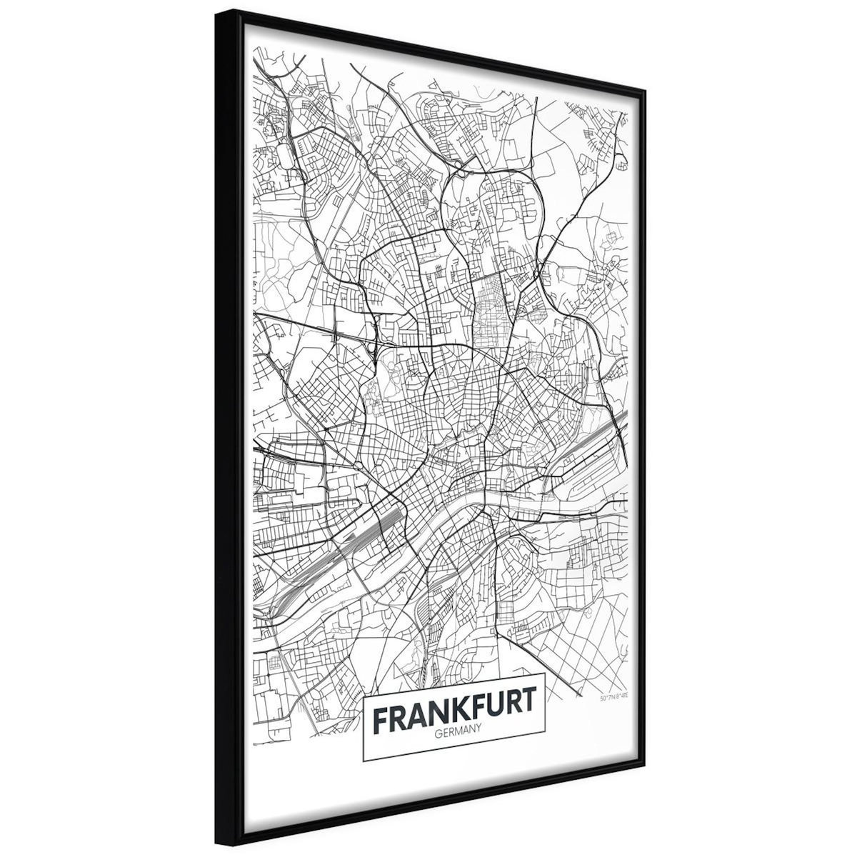 Paris Prix Affiche Murale Encadrée  City map Frankfurt