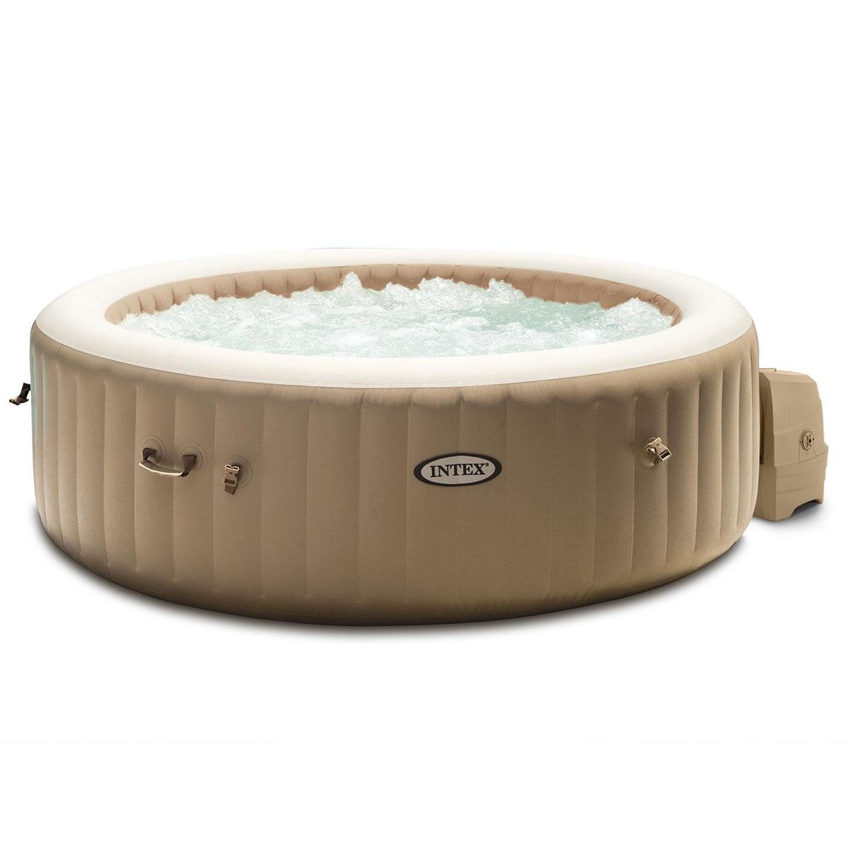 INTEX Spa gonflable PureSpa Sahara rond Bulles 4 places + Couverture thermique - Intex