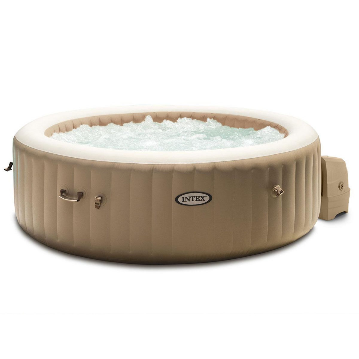 INTEX Spa gonflable PureSpa Sahara rond Bulles 4 places + Couverture thermique - Intex