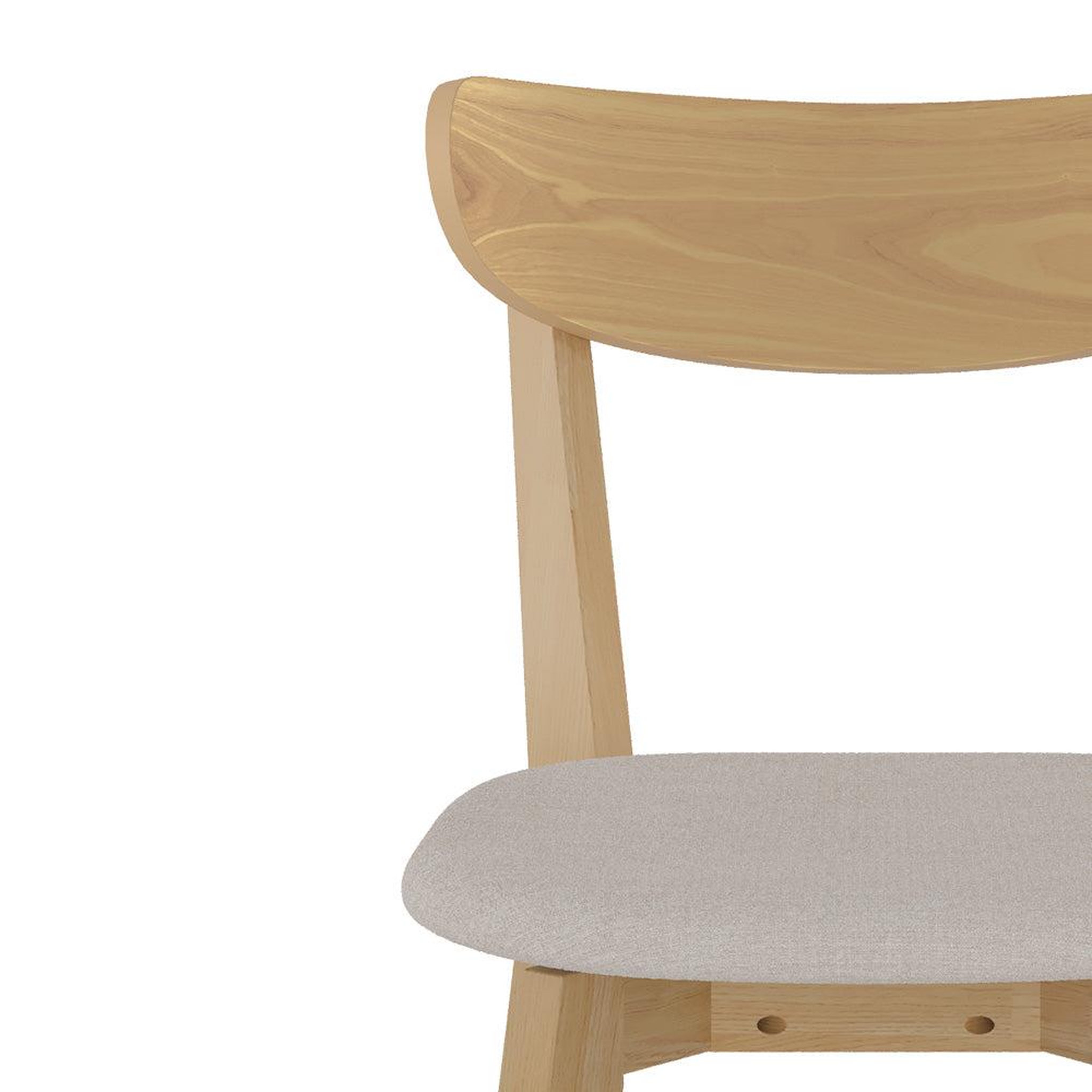 Voir la diapositive 6 : MAISON PAVANE Lot de 2 chaises en tissu beige et bois de frêne-tabata