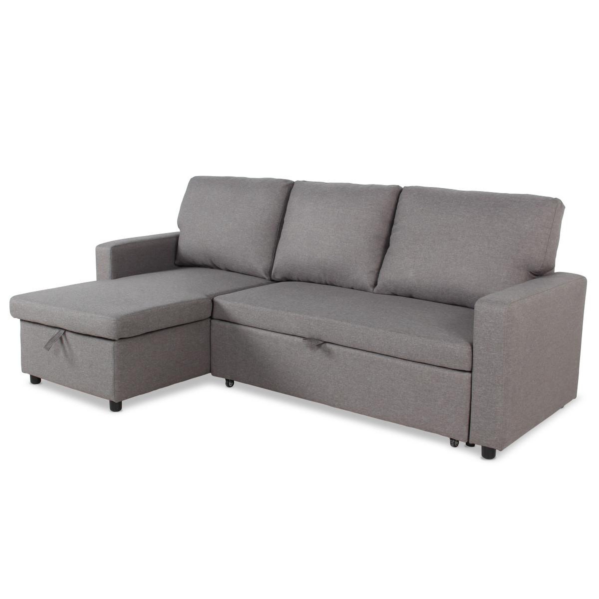 Voir la diapositive 2 : Paris Prix Canapé d'angle gauche convertible  minera  215cm gris