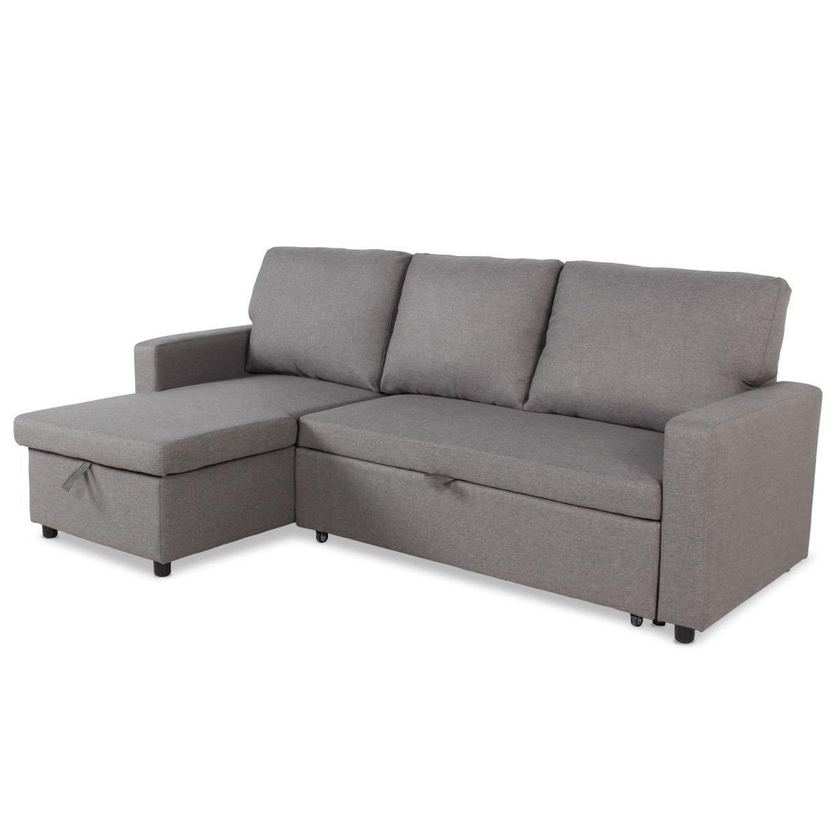 Paris Prix Canapé d'Angle Gauche Convertible  Minera  215cm Gris