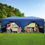 Voir la diapositive 2 : HOMCOM Tonnelle tente de reception pliante pavillon chapiteau barnum 5,91L x 2,97l x 2,55H cm bleu cote demontables