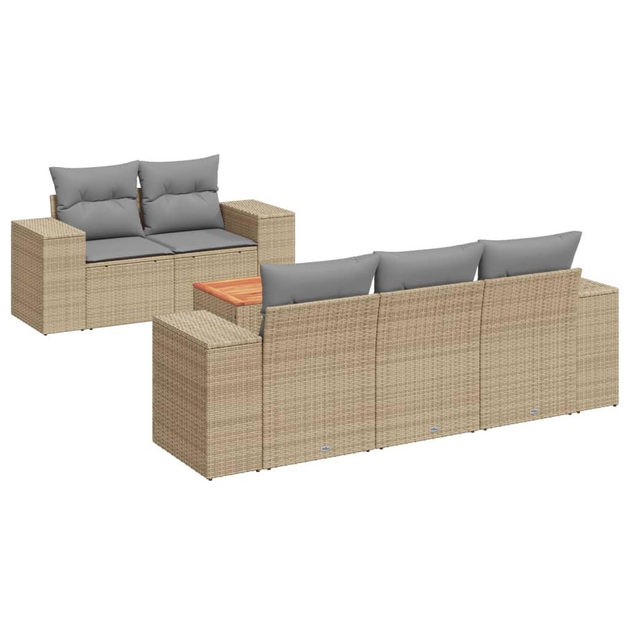 Voir la diapositive 2 : VIDAXL Salon de jardin avec coussins 6 pcs beige resine tressee