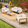 Voir la diapositive 3 : SWEEEK Salon de jardin bois d'acacia 4 places naturel - Oruni