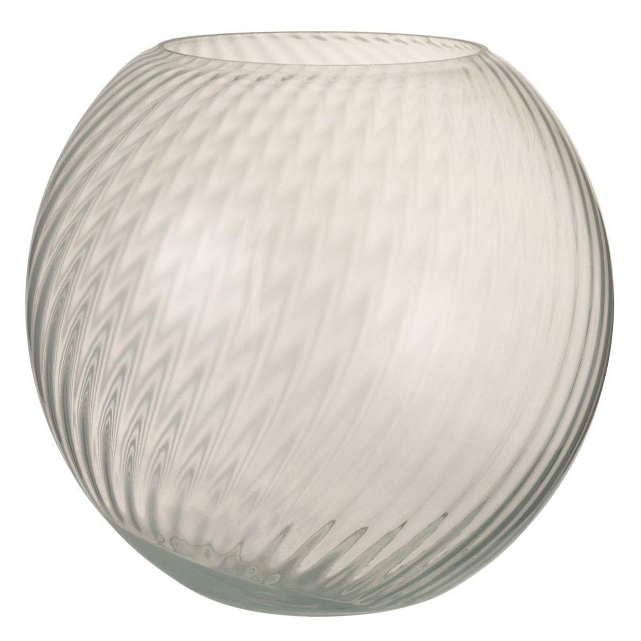 J-LINE Vase design en verre  canne rond  25cm blanc