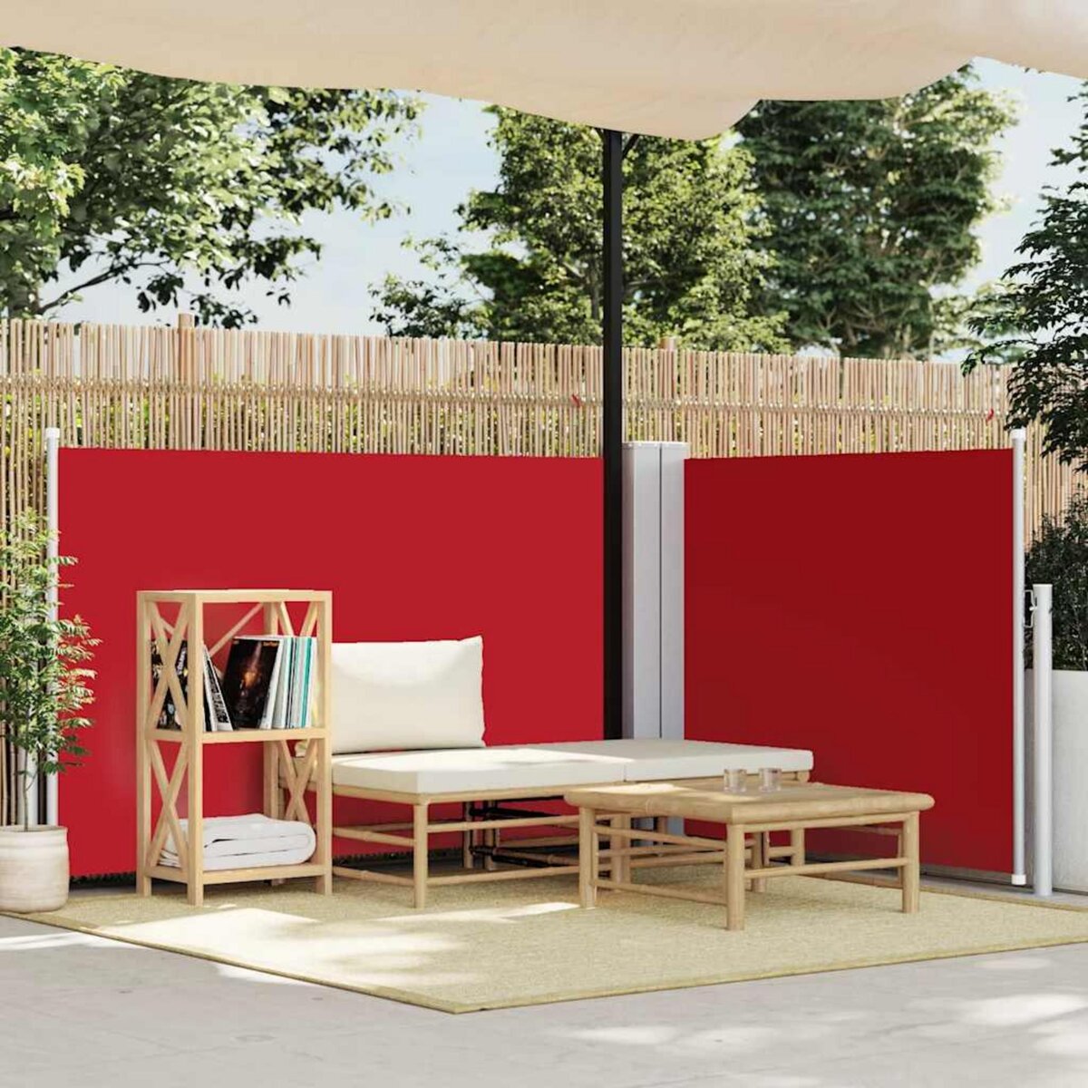 VIDAXL Auvent lateral retractable Rouge 120 x 1000 cm