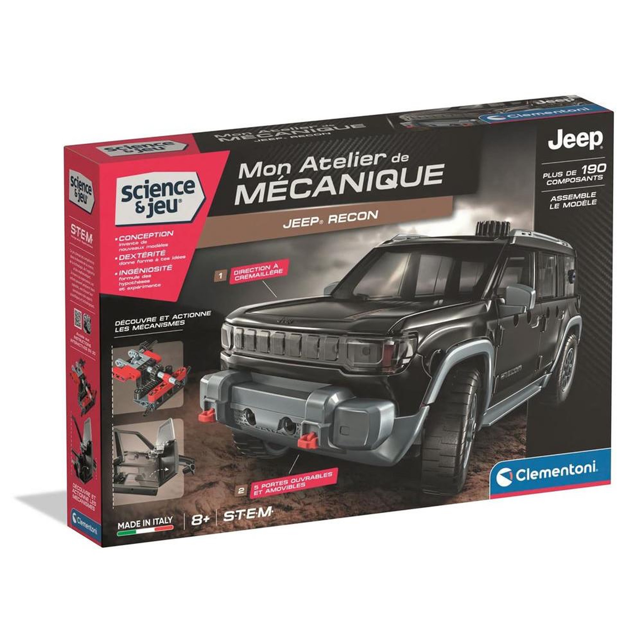CLEMENTONI Jeu de construction Clementoni Mon Atelier de Mécanique Jeep Recon