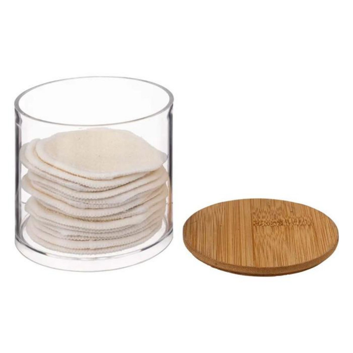 FIVE Boîte 14 Cotons Réutilisables  Beauty  9cm Transparent