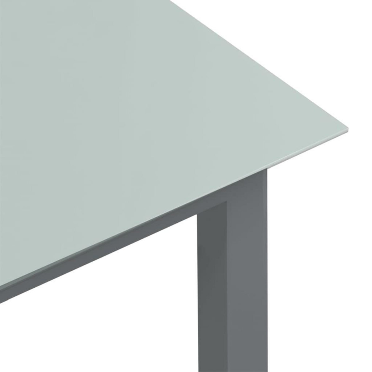 VIDAXL Table de jardin Gris clair 190x90x74 cm Aluminium et verre