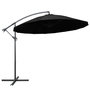 Voir la diapositive 1 : VIDAXL Parasol suspendu avec poteau noir 3 m