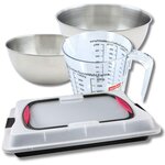 ZENKER Set pâtisserie avec plaque de cuisson 42 x 29 cm avec couvercle, 2 bols à mixer, verre mesureur et spatule Zenker