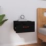 Voir la diapositive 3 : VIDAXL Table de chevet murale Noir 40x29,5x22 cm