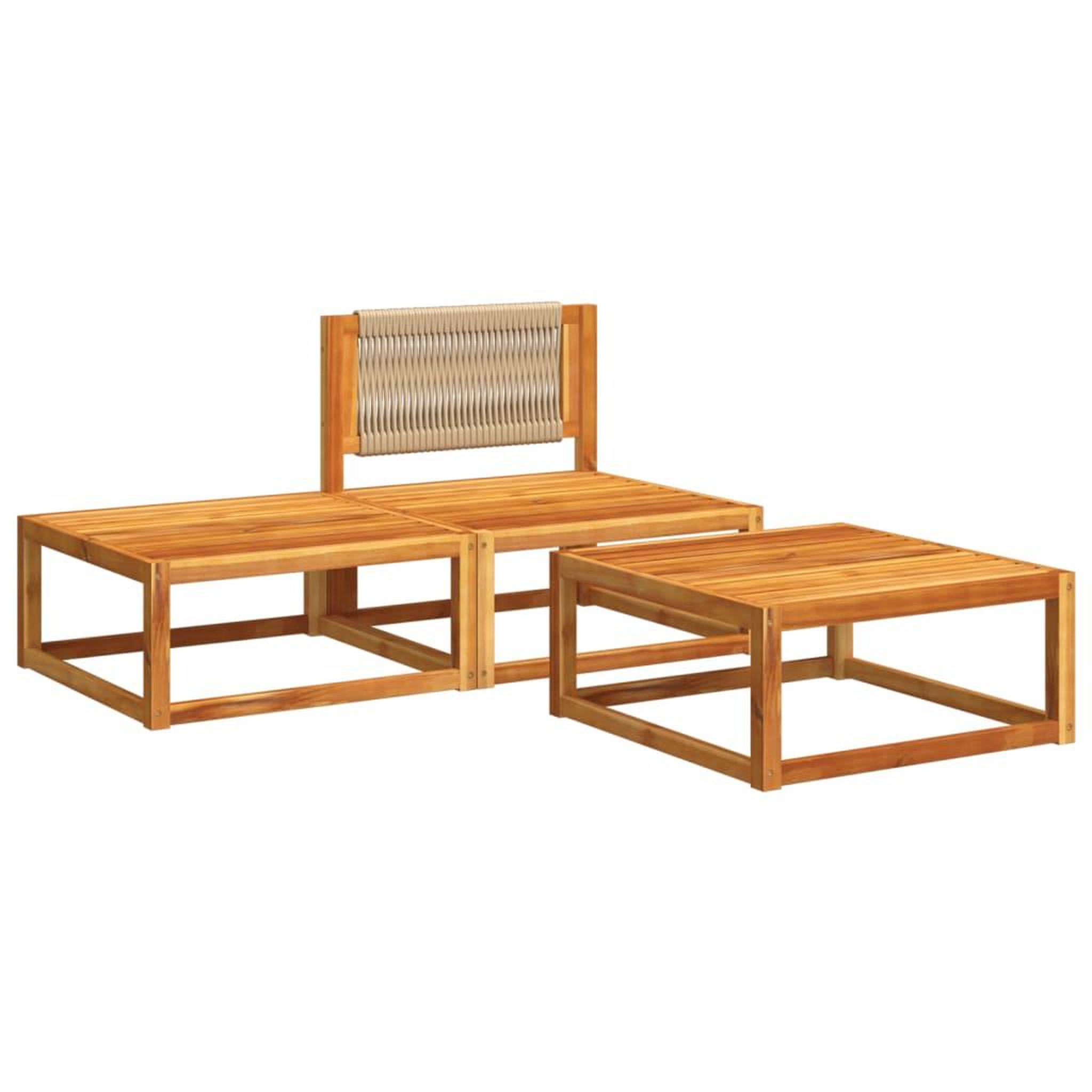 Voir la diapositive 3 : VIDAXL Salon de jardin avec coussins 3 pcs bois massif d'acacia