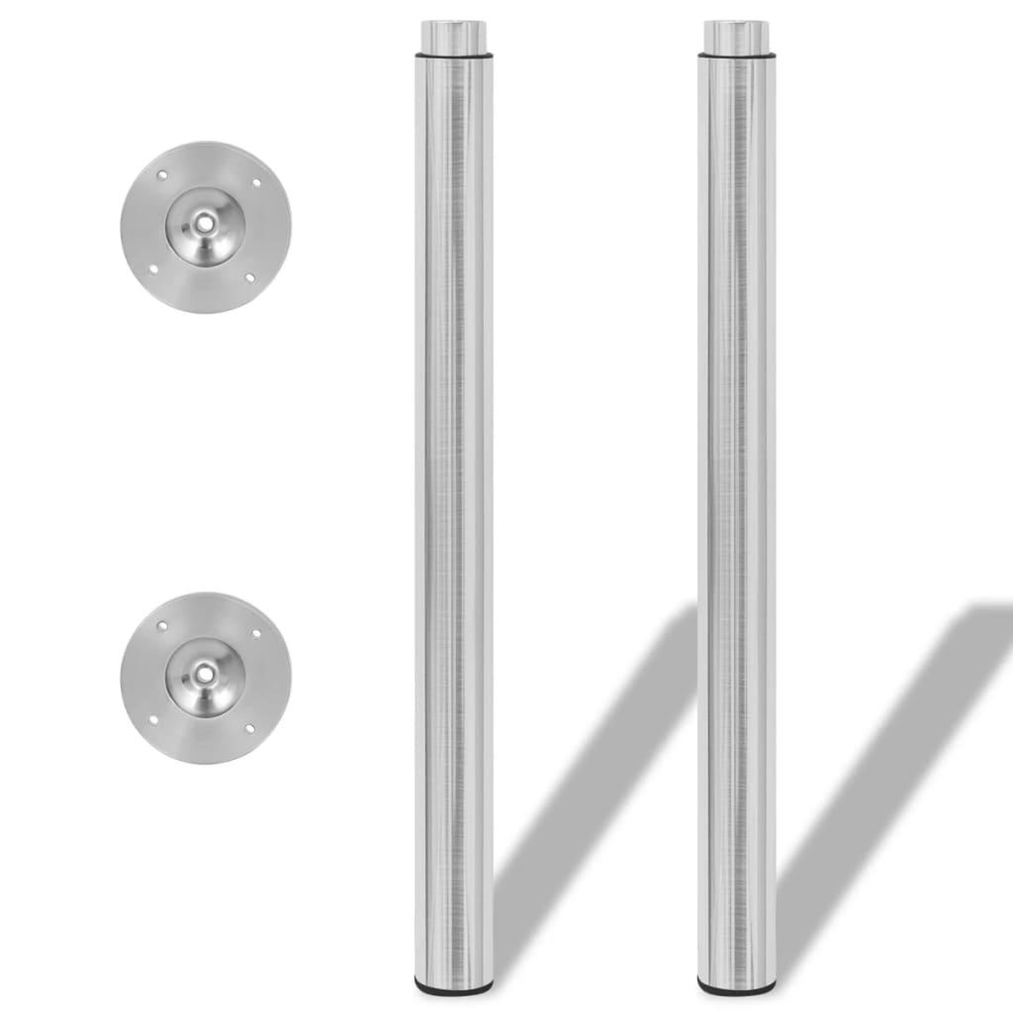 Voir la diapositive 2 : VIDAXL Pieds de table telescopiques Nickel brosse  710 mm - 1100 mm
