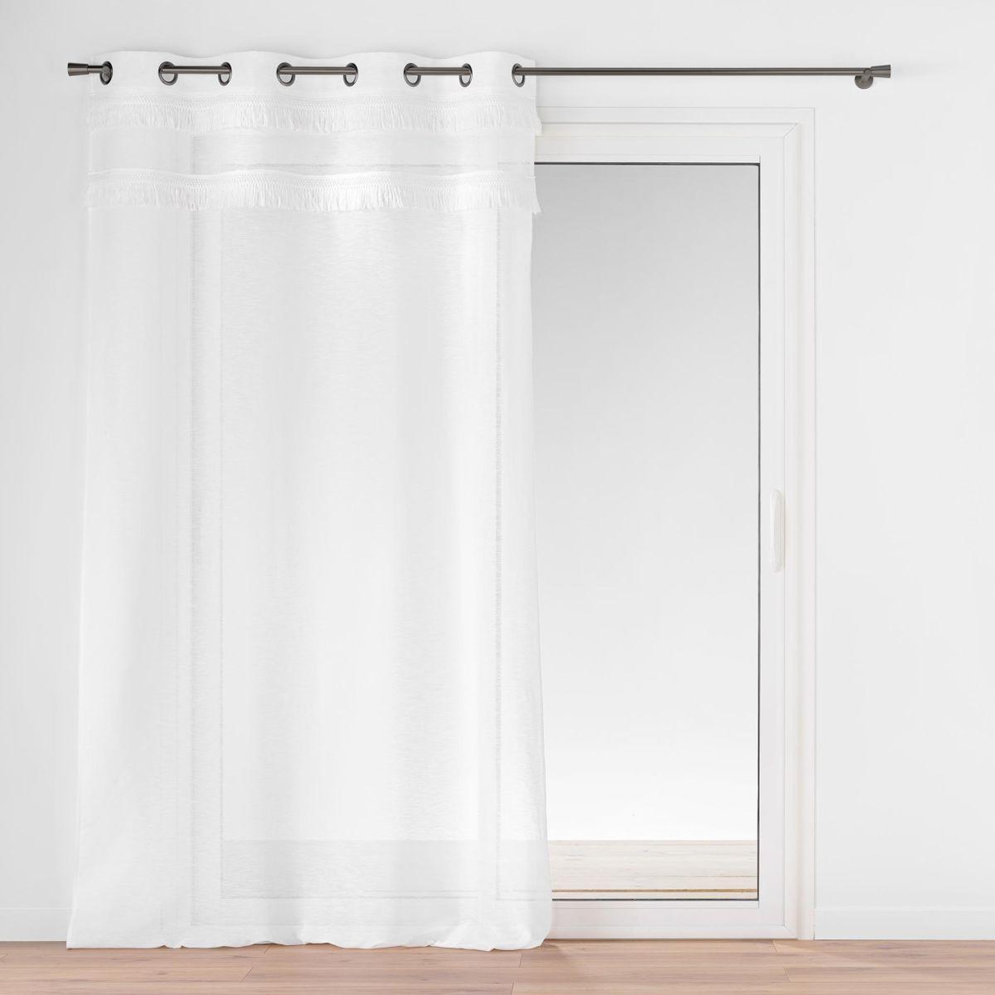 Douceur d'Intérieur Rideau voilage à œillets  frangina  140x280cm blanc