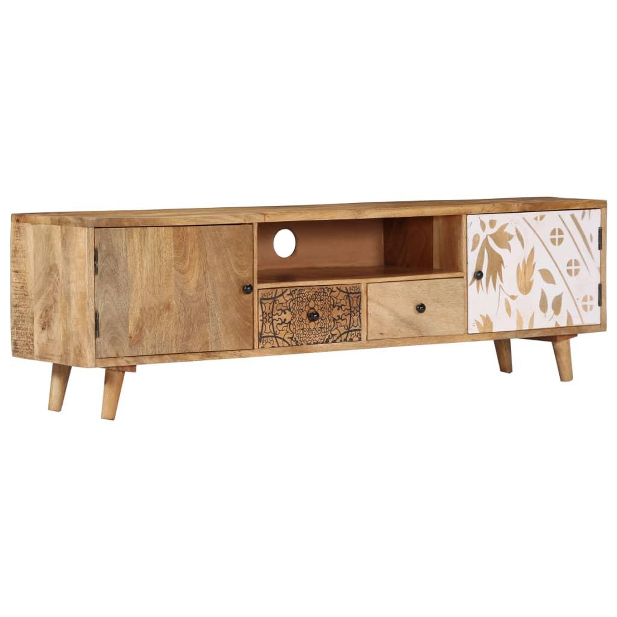Voir la diapositive 1 : VIDAXL Meuble TV 140x30x40 cm Bois de manguier massif