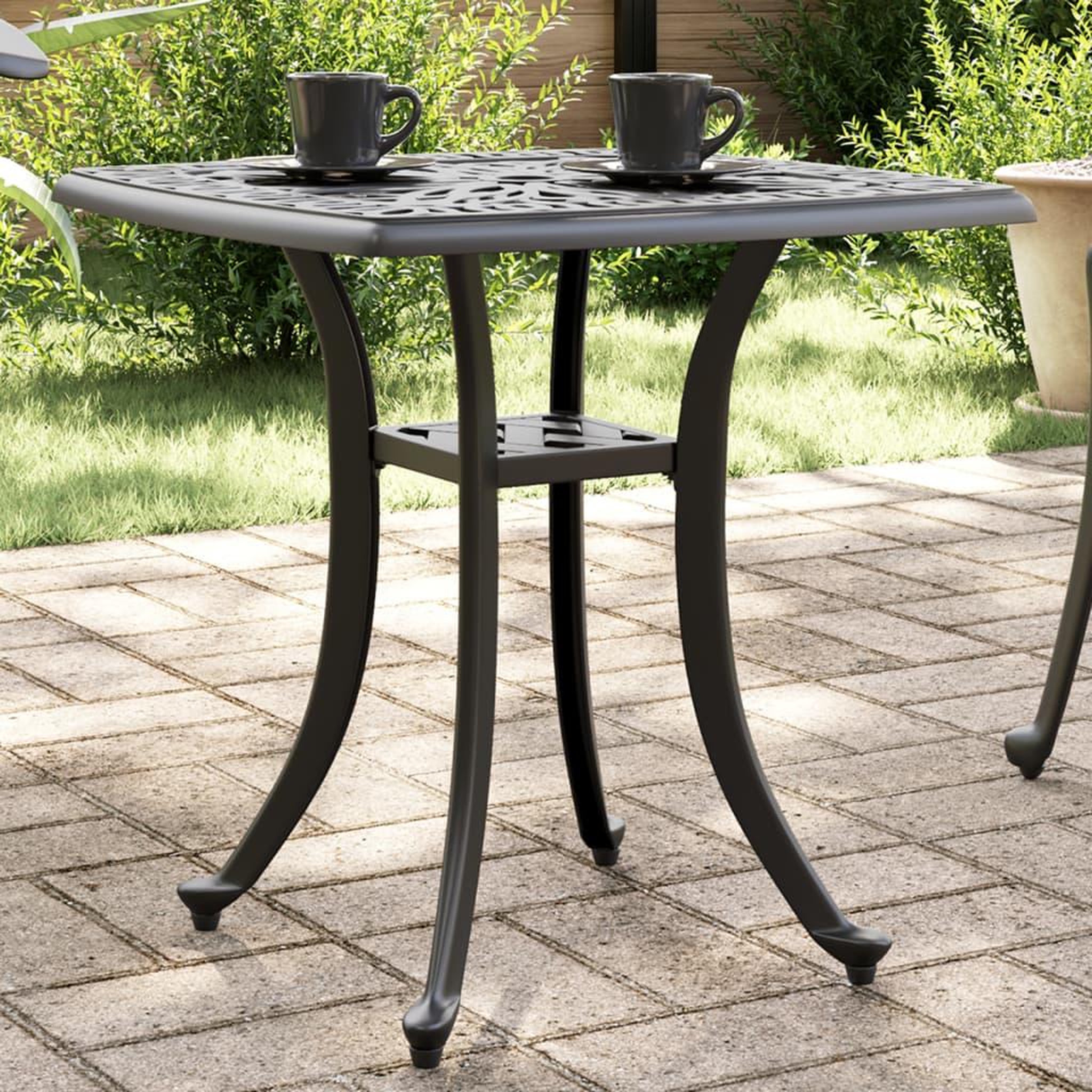 Voir la diapositive 1 : VIDAXL Table de jardin noir 53x53x53 cm aluminium coule