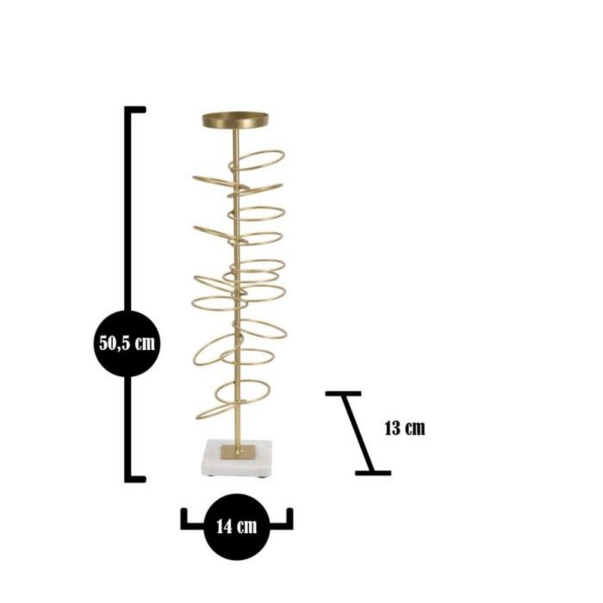 Paris Prix Bougeoir Design en Métal  Rings  50cm Or