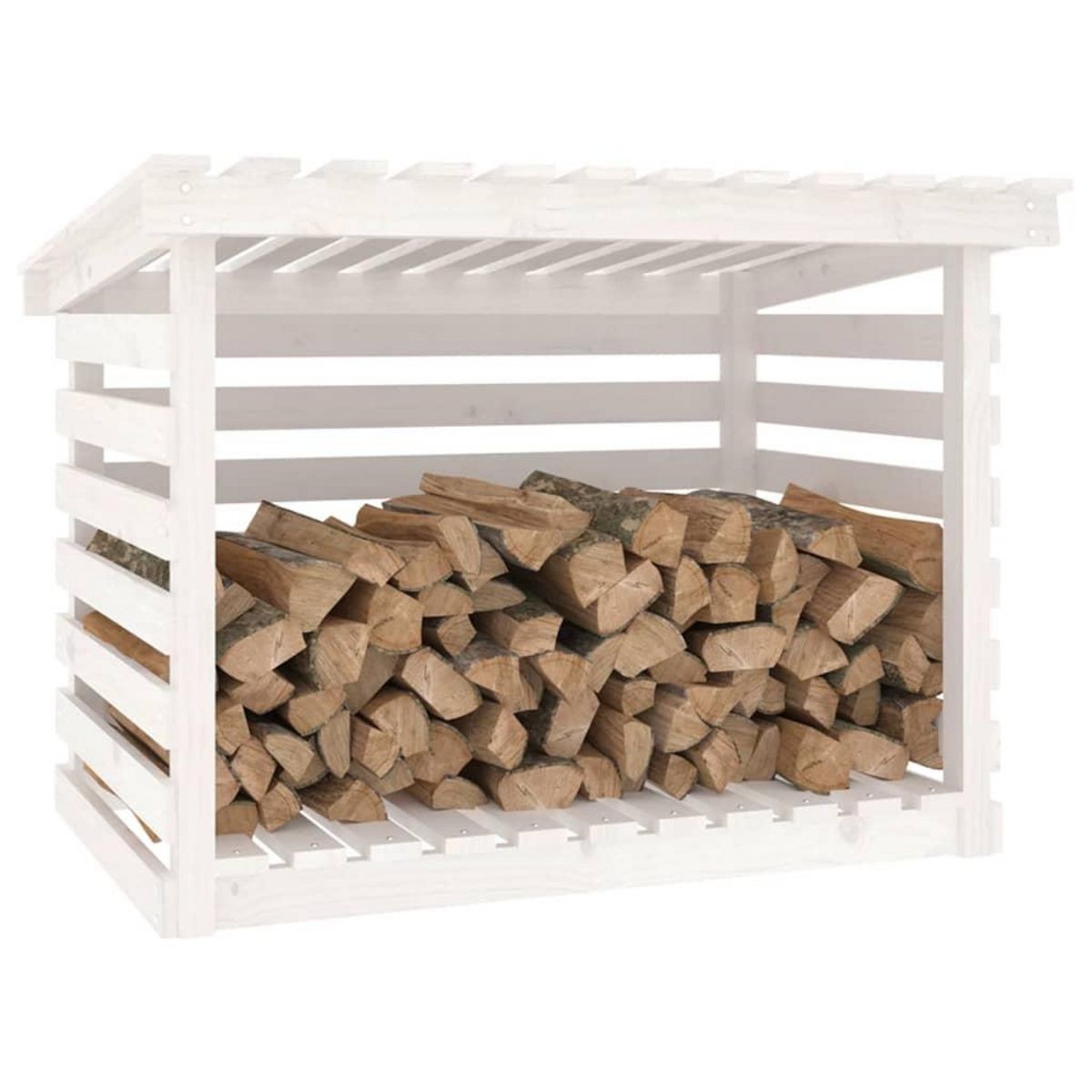 VIDAXL Support pour bois de chauffage Blanc 108x73x79 cm Bois de pin