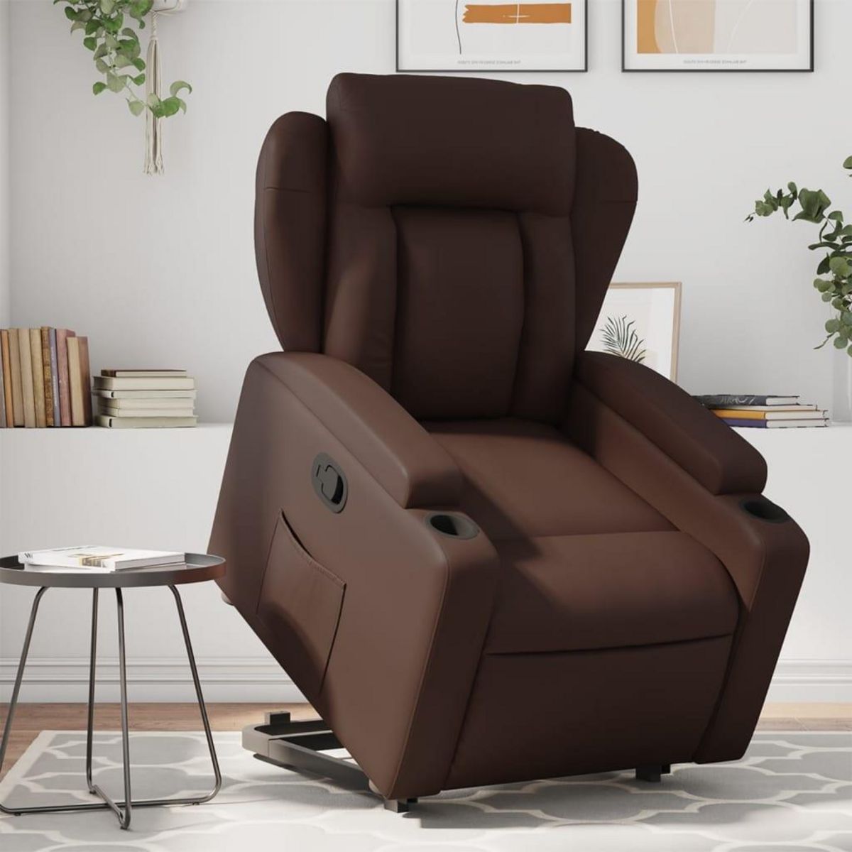VIDAXL Fauteuil inclinable marron similicuir