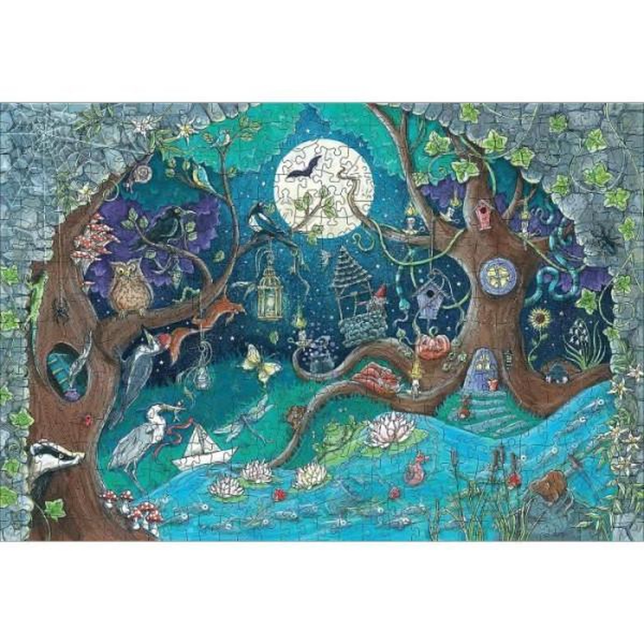 Voir la diapositive 2 : RAVENSBURGER Puzzle en bois 500 pièces – Forêt fantastique magique – Ravensburger