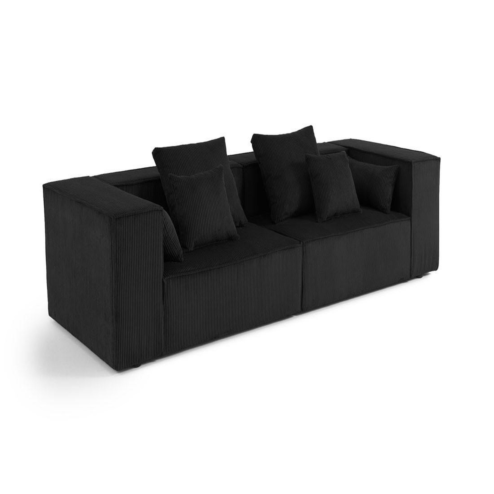 Voir la diapositive 2 : BEST MOBILIER Colombine - canapé modulable droit - 2 places - en velours côtelé