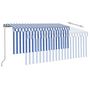 Voir la diapositive 4 : VIDAXL Auvent manuel retractable et store et LED 3x2,5 m Bleu et blanc