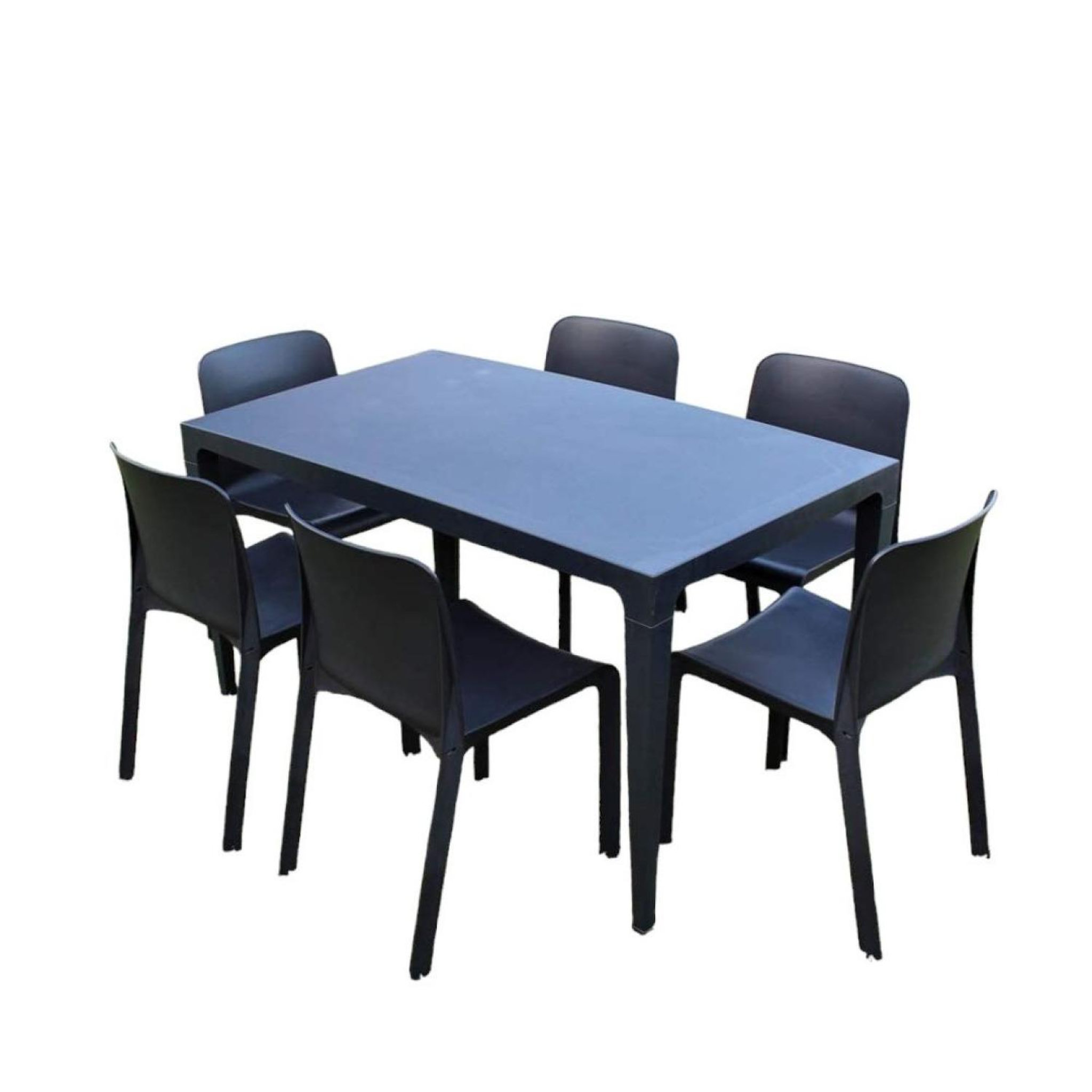Voir la diapositive 1 : CONCEPT USINE Table et 6 chaises gris anthracite MASTER