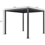 Voir la diapositive 6 : MARKET24 Pergola bioclimatique GAYA - Structure en aluminium et en acier - 290x290xH240 cm - Gris