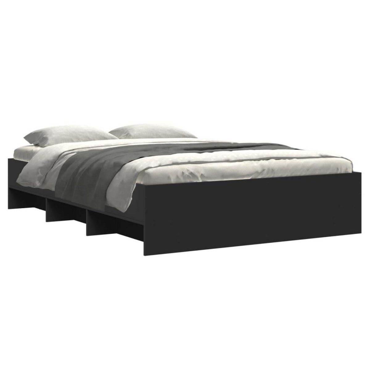 VIDAXL Cadre de lit sans matelas noir 120x190 cm bois d'ingenierie