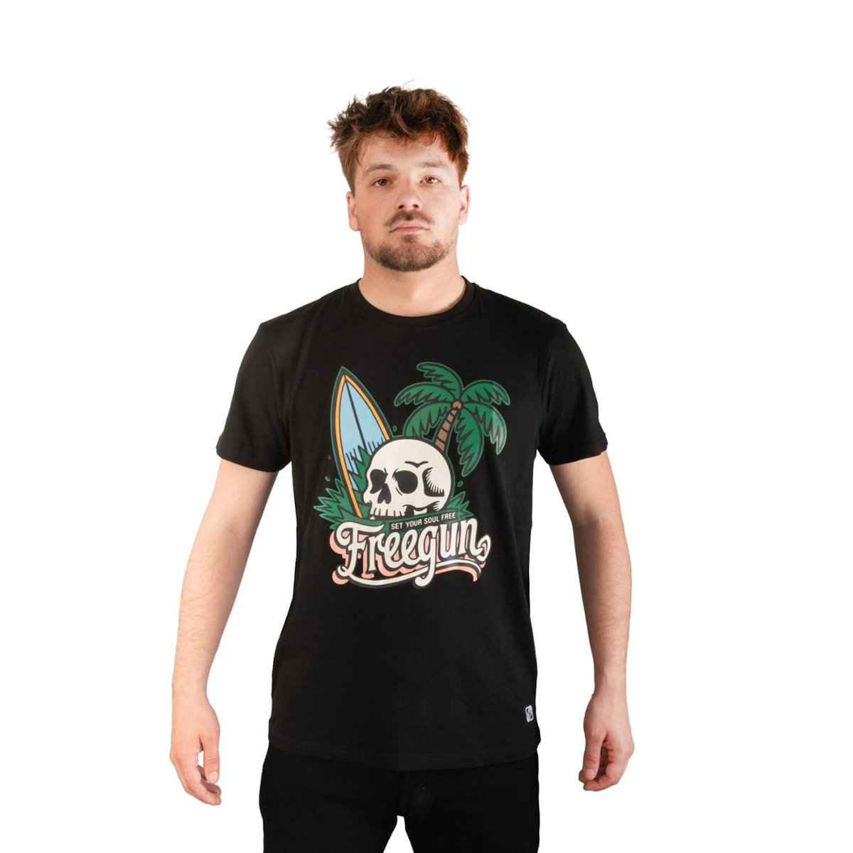 FREEGUN T-shirt homme en jersey 140GSM imprimé devant Soul