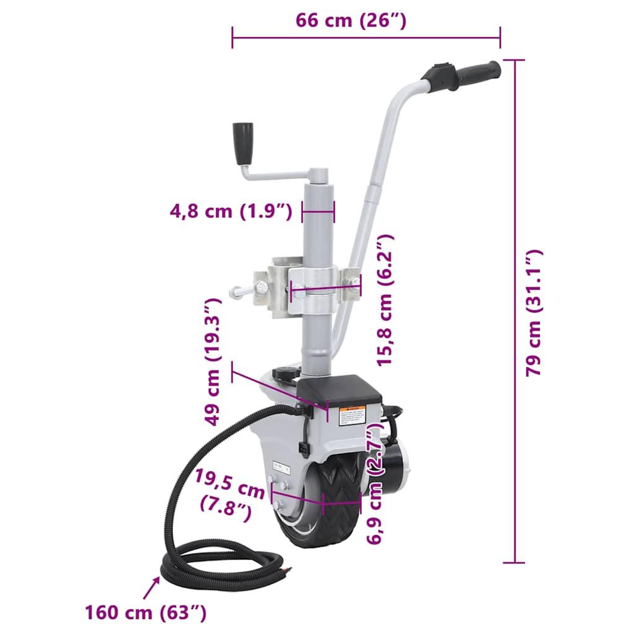 Voir la diapositive 6 : VIDAXL Roue motrice pour remorque en aluminium 12 V 350 W