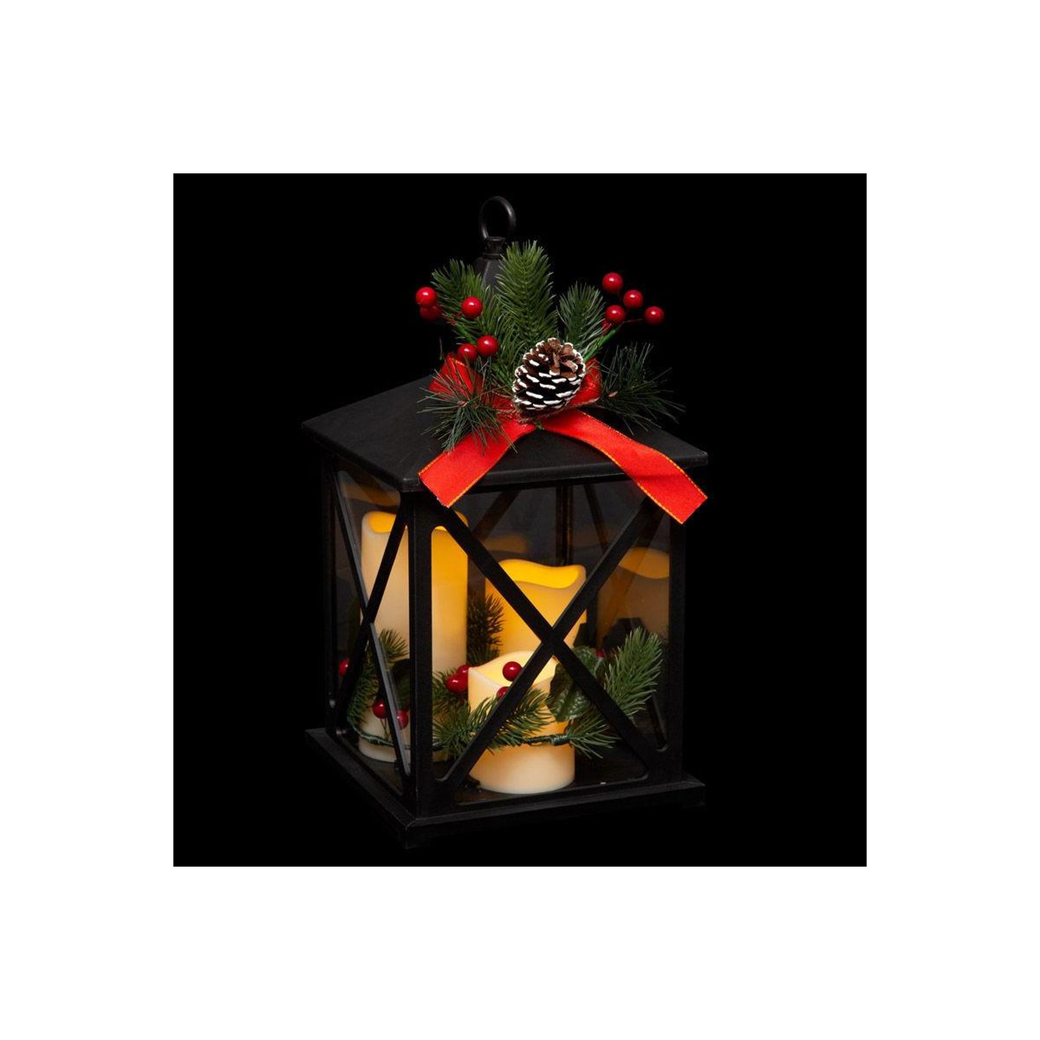FEERIC LIGHT & CHRISTMAS Décoration lumineuse  lanterne  36cm noir