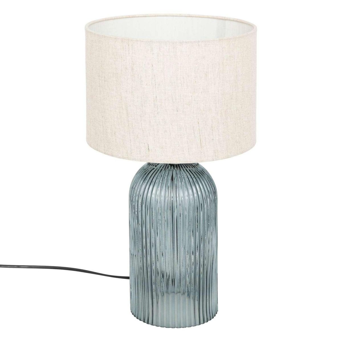 ATMOSPHERA Lampe cylindre en verre - H. 42,5 cm - Bleu