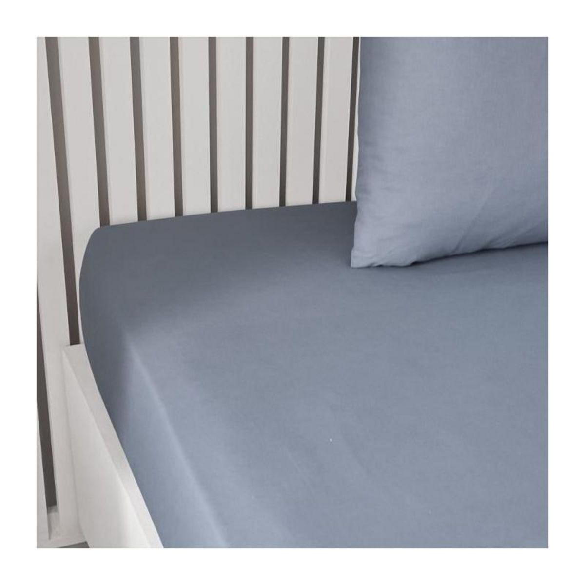 Today Drap housse TODAY Essential - 140 x 190 cm - 2 personnes - 100% Coton uni - Denim