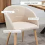 HOMCOM HOMCOM Chaises de visiteur design scandinave - lot de 2 chaises - pieds inclinés effilés bois caoutchouc - assise dossier accoudoirs ergonomiques aspect lin beige