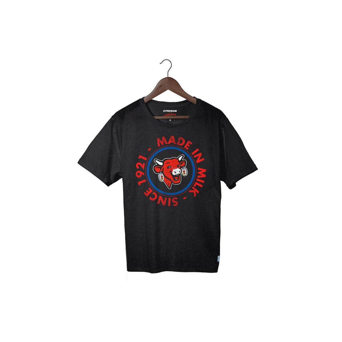 FREEGUN T-shirt homme en coton à col rond imprimé  La Vache Qui Rit