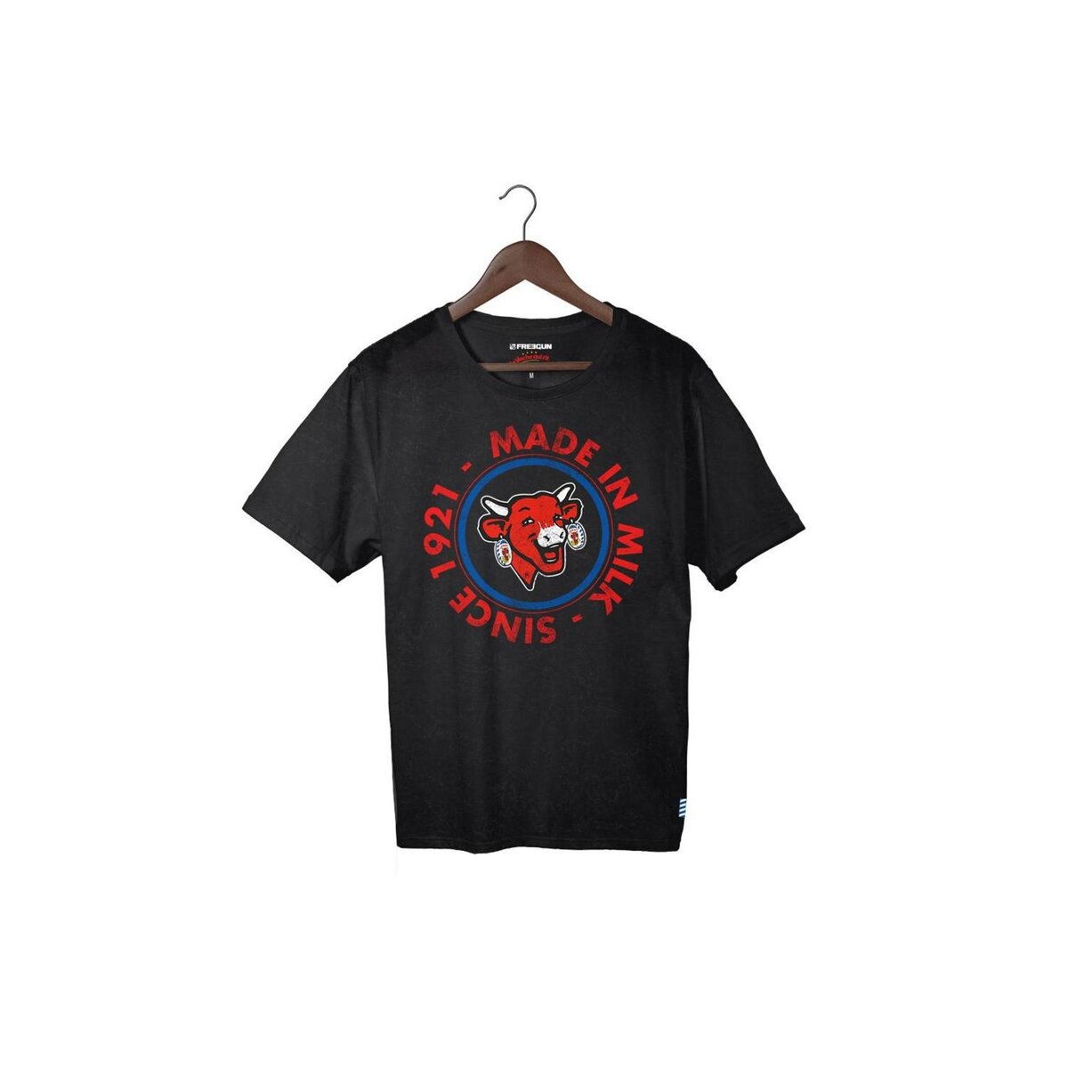 FREEGUN T-shirt homme en coton à col rond imprimé  La Vache Qui Rit