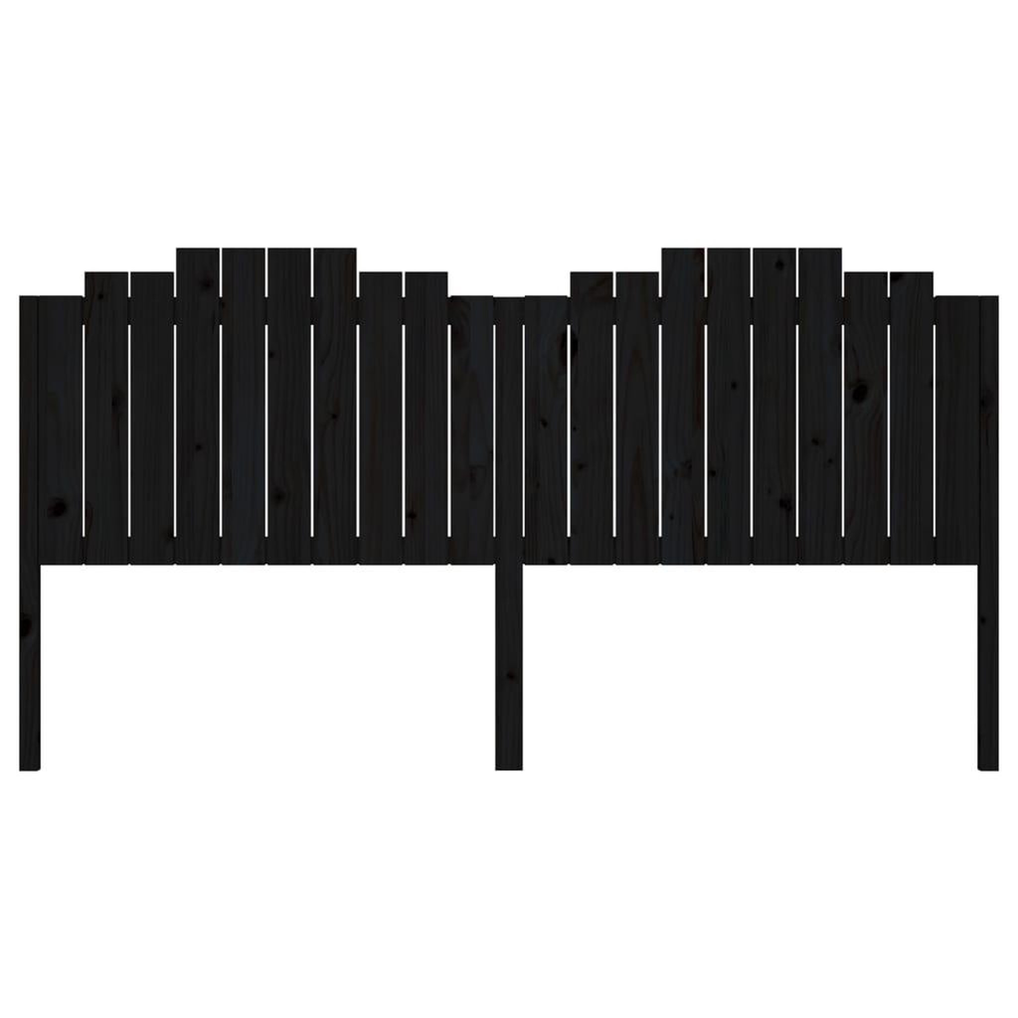 Voir la diapositive 4 : VIDAXL Tete de lit Noir 206x4x110 cm Bois massif de pin