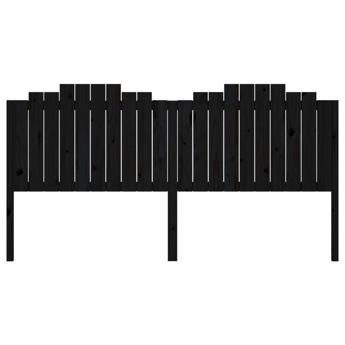 VIDAXL Tete de lit Noir 206x4x110 cm Bois massif de pin