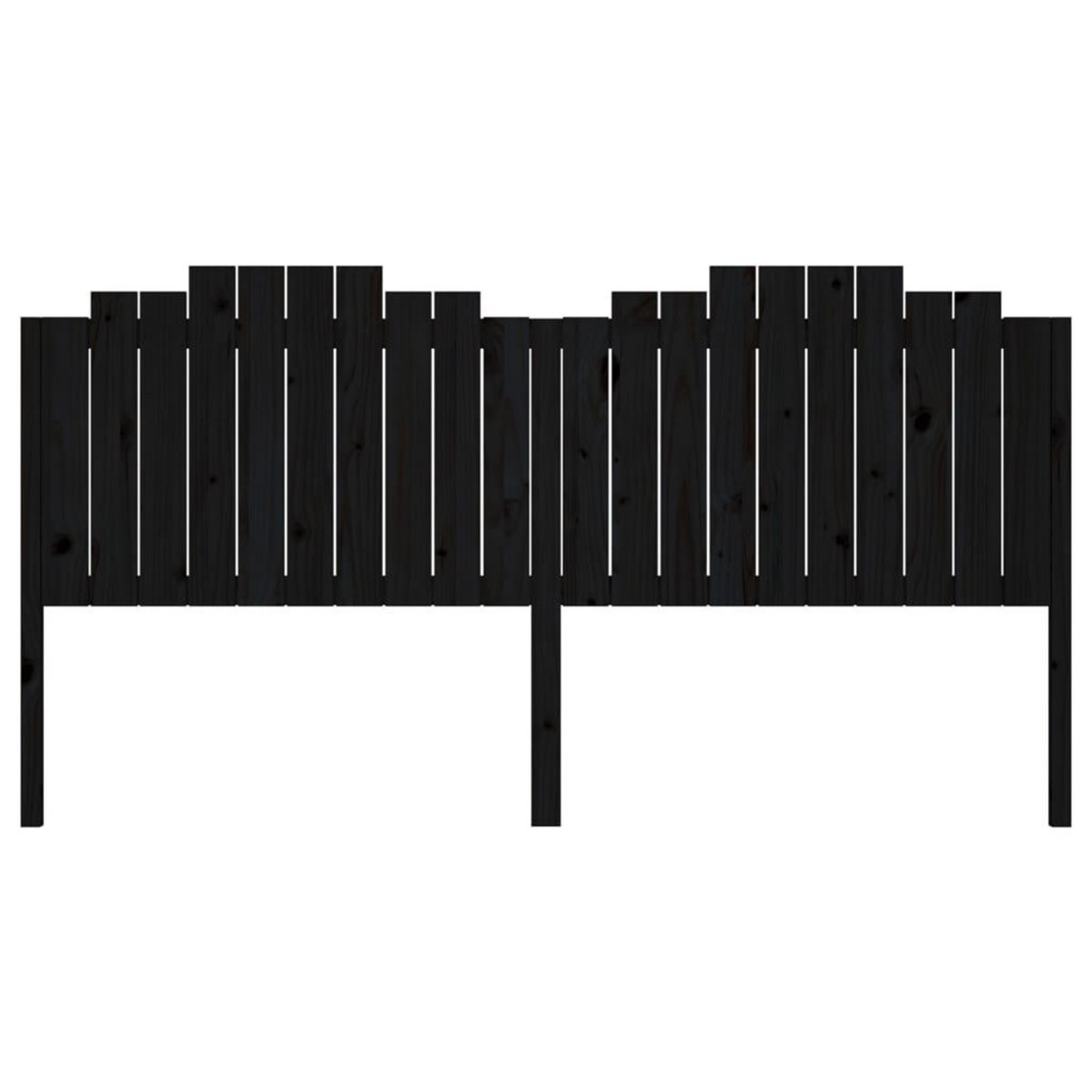 VIDAXL Tete de lit Noir 206x4x110 cm Bois massif de pin