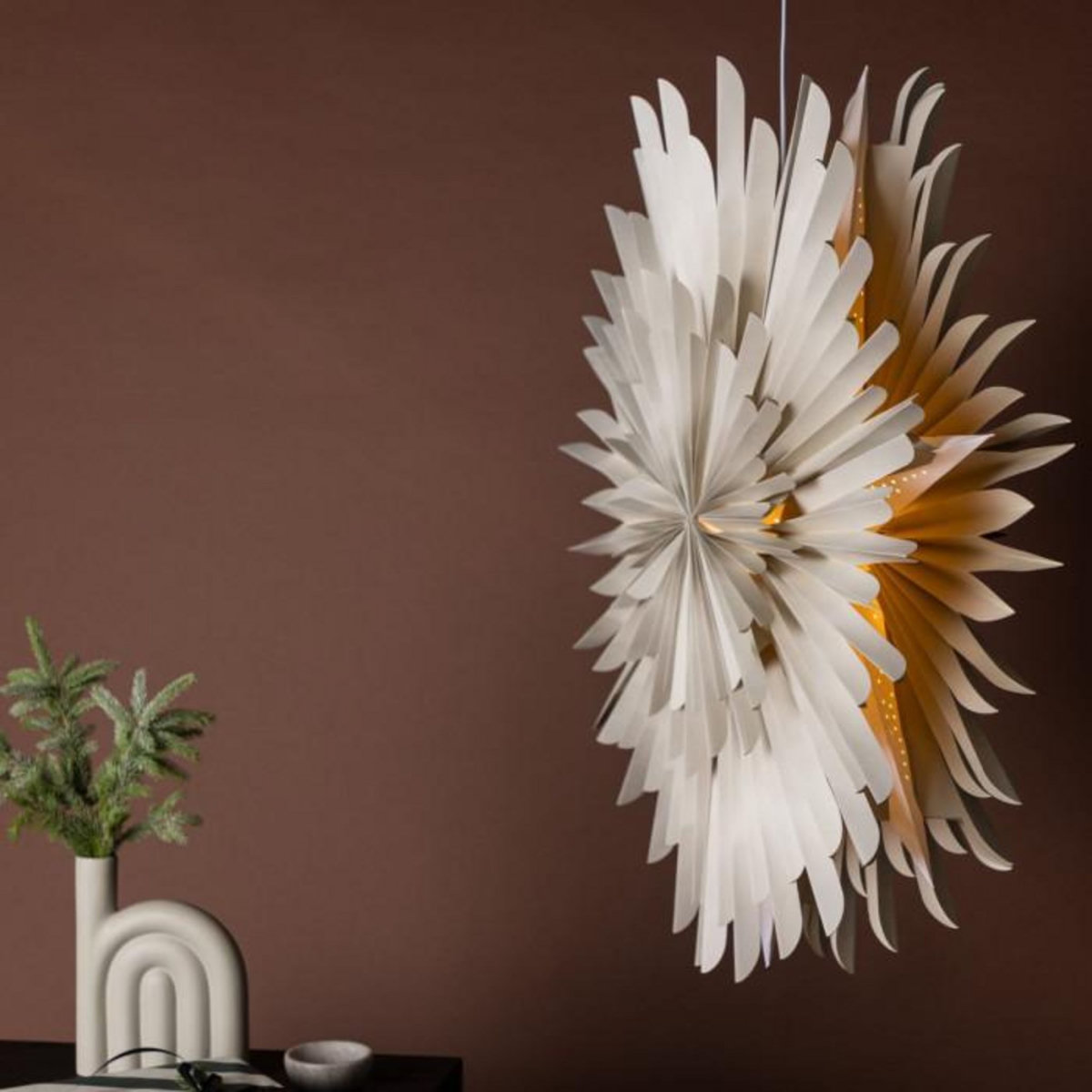 Paris Prix Lampe Suspension Design  Selen  100cm Beige