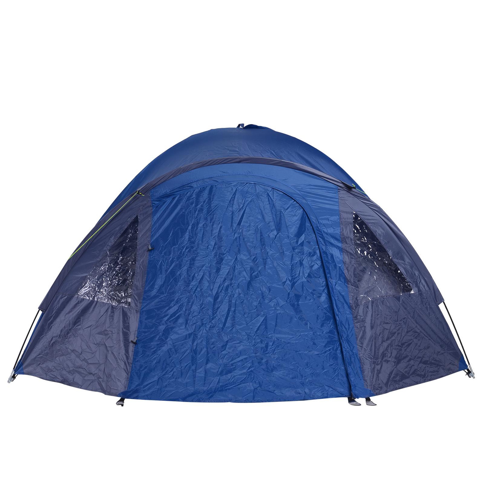 Voir la diapositive 4 : OUTSUNNY Tente de camping familiale 4-5 personnes montage facile double porte et fenêtres dim. 3l x 2,50l x 1,30h m fibre verre polyester bleu marine