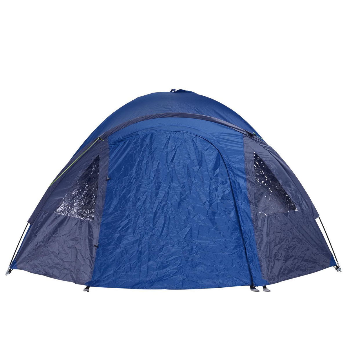 OUTSUNNY Tente de camping familiale 4-5 personnes montage facile double porte et fenêtres dim. 3L x 2,50l x 1,30H m fibre verre polyester bleu marine