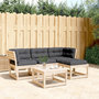 Voir la diapositive 1 : VIDAXL Salon de jardin 4 pcs avec coussins Bois de pin massif
